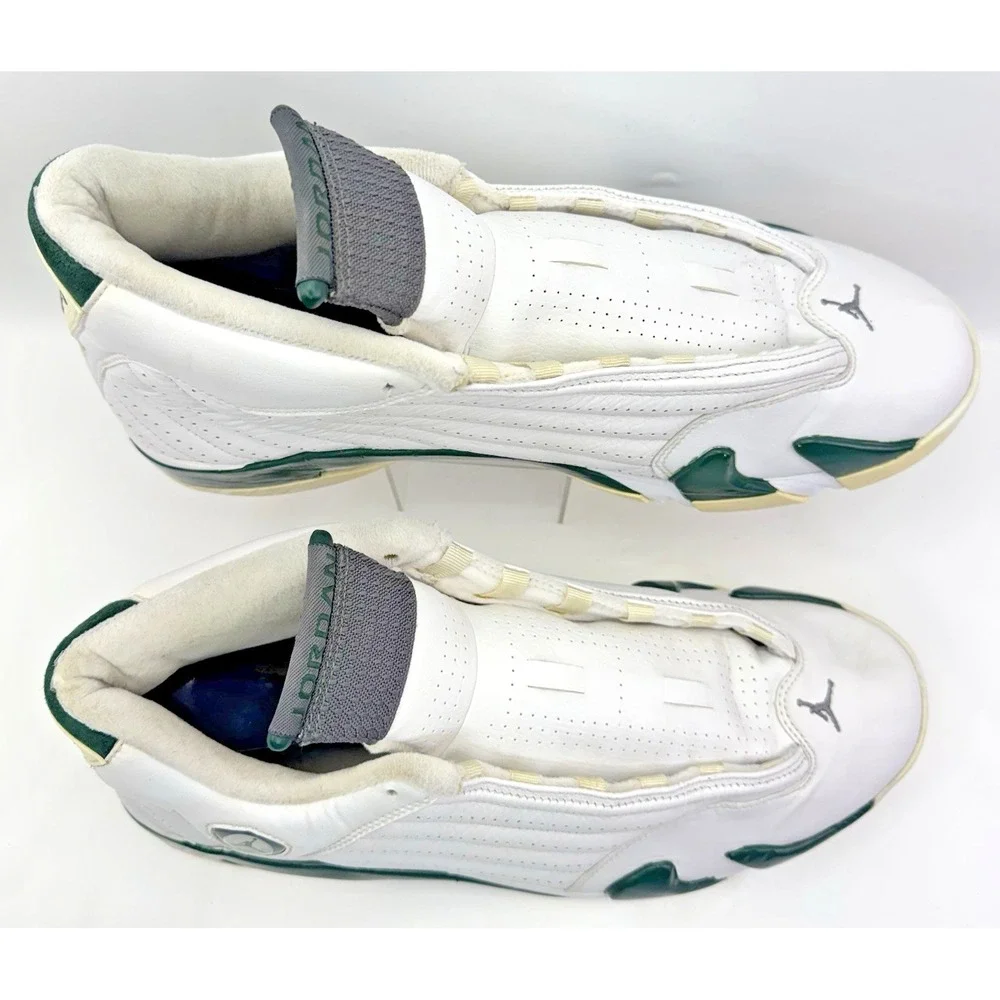 Nike Air Jordan 14 Retro Forest Green White 2005 Size 13 311832-131 No Laces - Picture 2 of 16